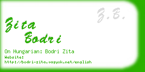 zita bodri business card